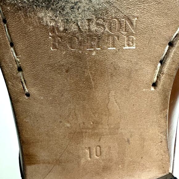 Maison Forte Stillwater Men's Plain Toe Blucher Burnished Brown Calfskin Size 10 - Picture 10 of 10